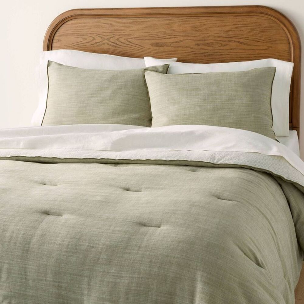 3pc Full/Queen Reversible Duvet Cover Set Green - Hearth & Hand with Magnolia